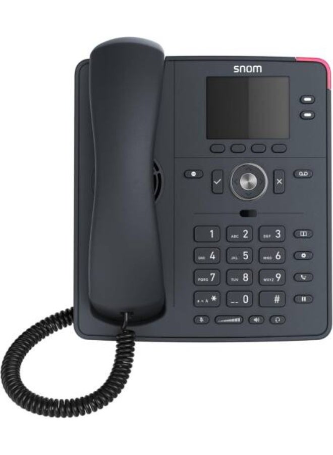 هاتف Snom D140 VoIP رمادي داكن، شاشة LCD 2.8، صوت عالي الدقة، هويتان SIP، فئة PoE 1، IPv4/IPv6، OpenVPN، مفاتيح قابلة للبرمجة، مفتاح إيثرنت مدمج